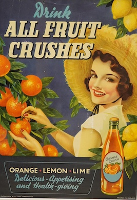 Three vintage advertising posters to include ‘Ministry of Labour’ and ‘All Fruit Crushes’, 37 x 25cm